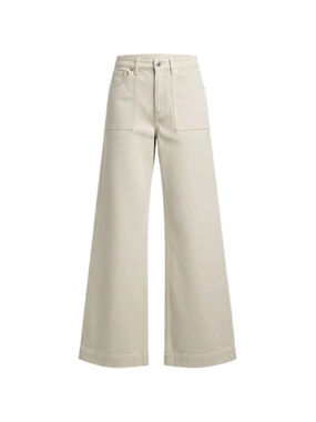 LOV Wide-Leg Flare Women's Beige Zip-Fly Jeans Size 30 Inseam 28.5" NWT